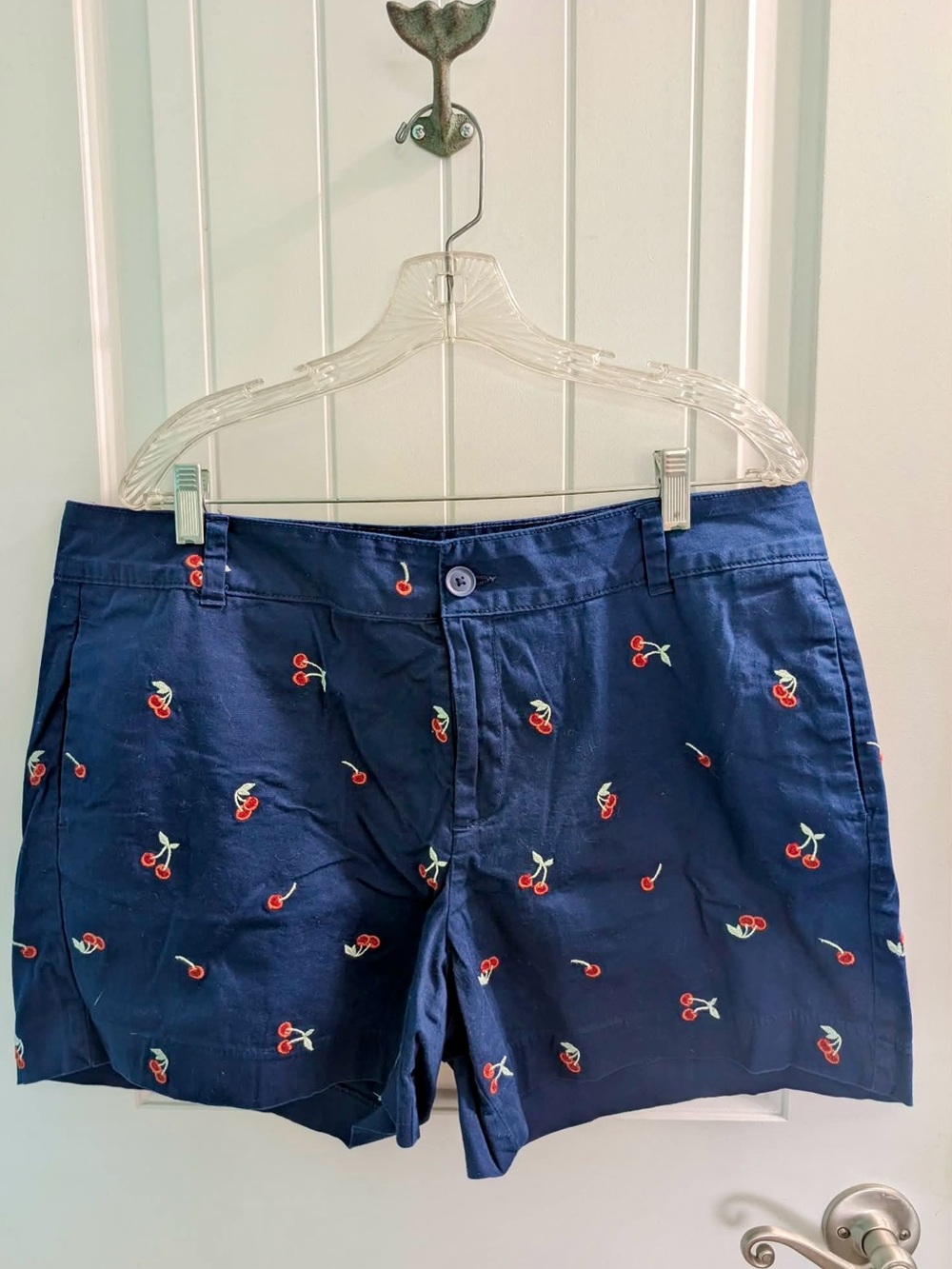 St. John's Bay Navy Shorts with Cherry Embroidery